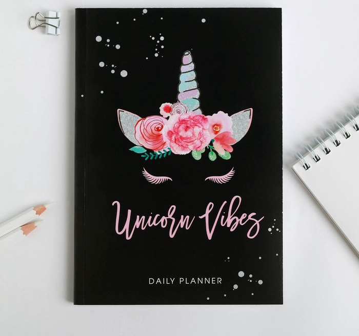 Ежедневник в тонкой обложке Unicorn vibes А5, 80 листов