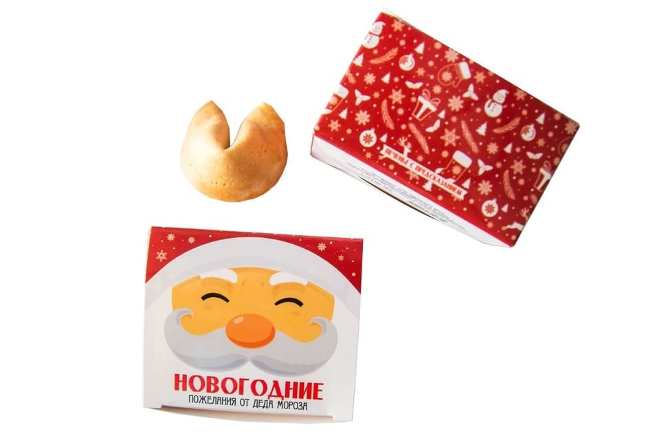 Печенье на 1 шт.- Новогодние пожелания от деда мороза