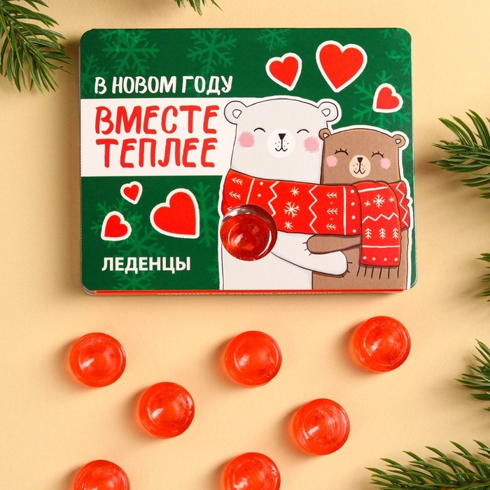 Леденцы в блистере «Вместе теплее», со вкусом земляники, 32 г.